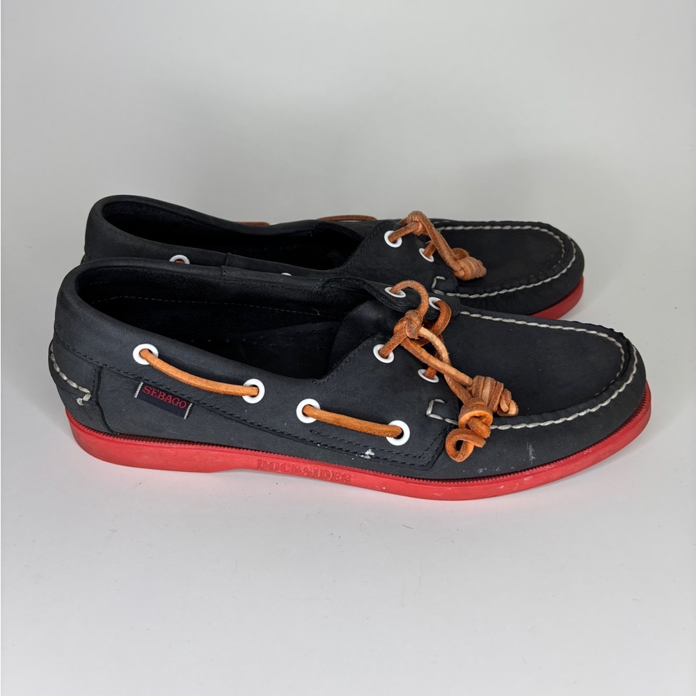 Sebago Docksides Navy Blue Women's 2-Eye Suede Shoes Size 40 US 9M Boat Loafers